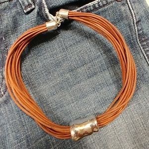 Silpada Leather/Silver Necklace